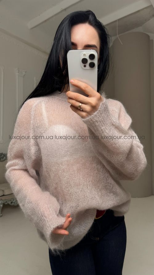 Жіночий светр Lux Ajour 9003 бежевий