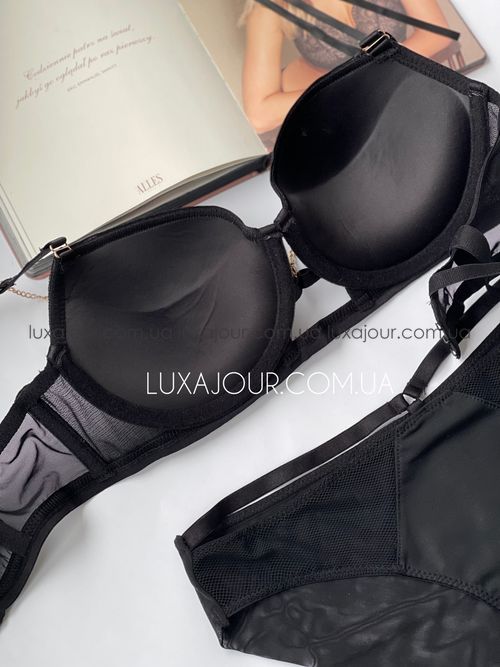 Комплект нижньої білизни Lux Ajour 8002 Чорно-бежевий