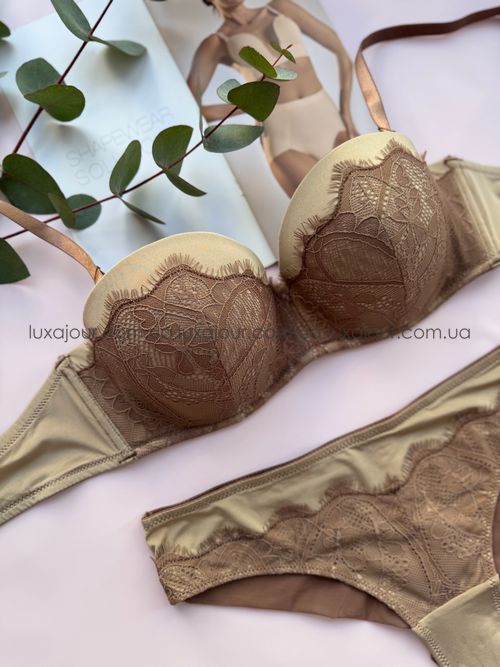 Комплект нижнего белья Cencka Flower 9943 мокко
