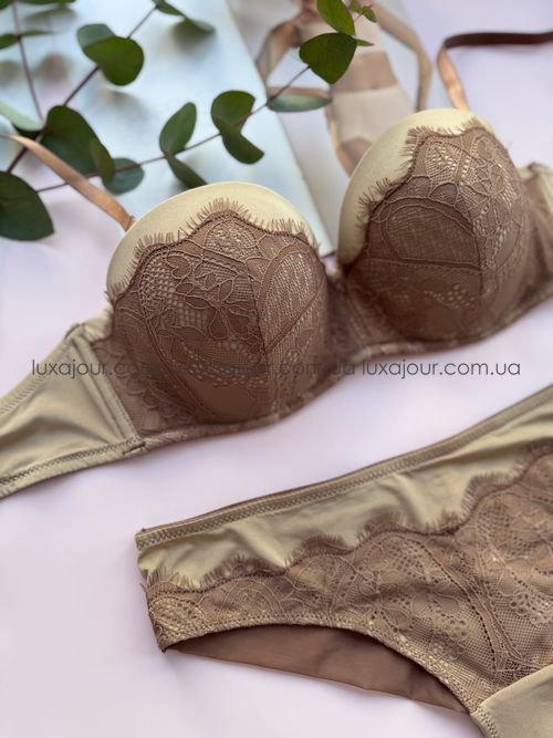 Комплект нижнего белья Cencka Flower 9943 мокко