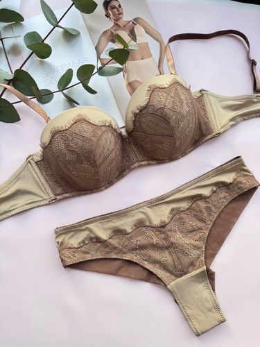 Комплект нижньої білизни Cencka Flower 9943 мокко