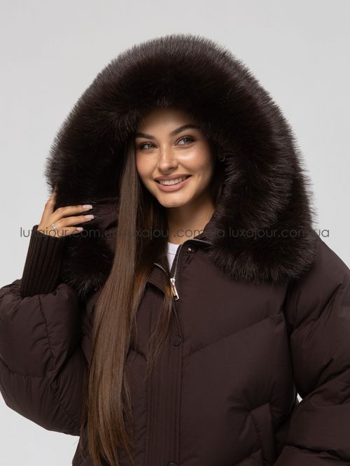 Женская зимняя куртка с мехом Lux Ajour M242 шоколад