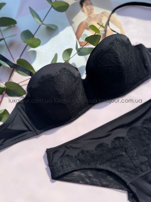 Комплект нижньої білизни Cencka Flower 9943 чорний