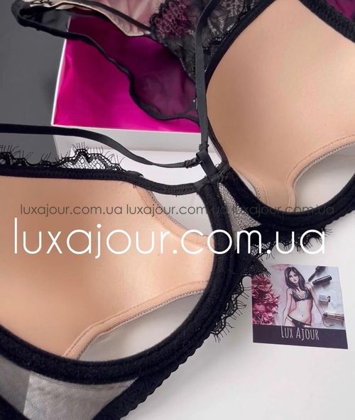 Комплект нижньої білизни Lux Ajour 0210 Чорно-бежевий